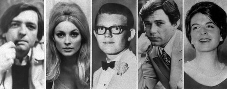 from left, Voytech Frykowski, Tate, Stephen Parent, Jay Sebring and Abigail Folger. Polanski was in London at the time of the murders.