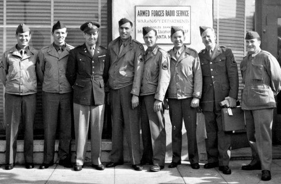 AFRS' First Radio Staff, Military Members of Colonel Tom Lewis' USA Staff, notably Howard Duff, circa 1945